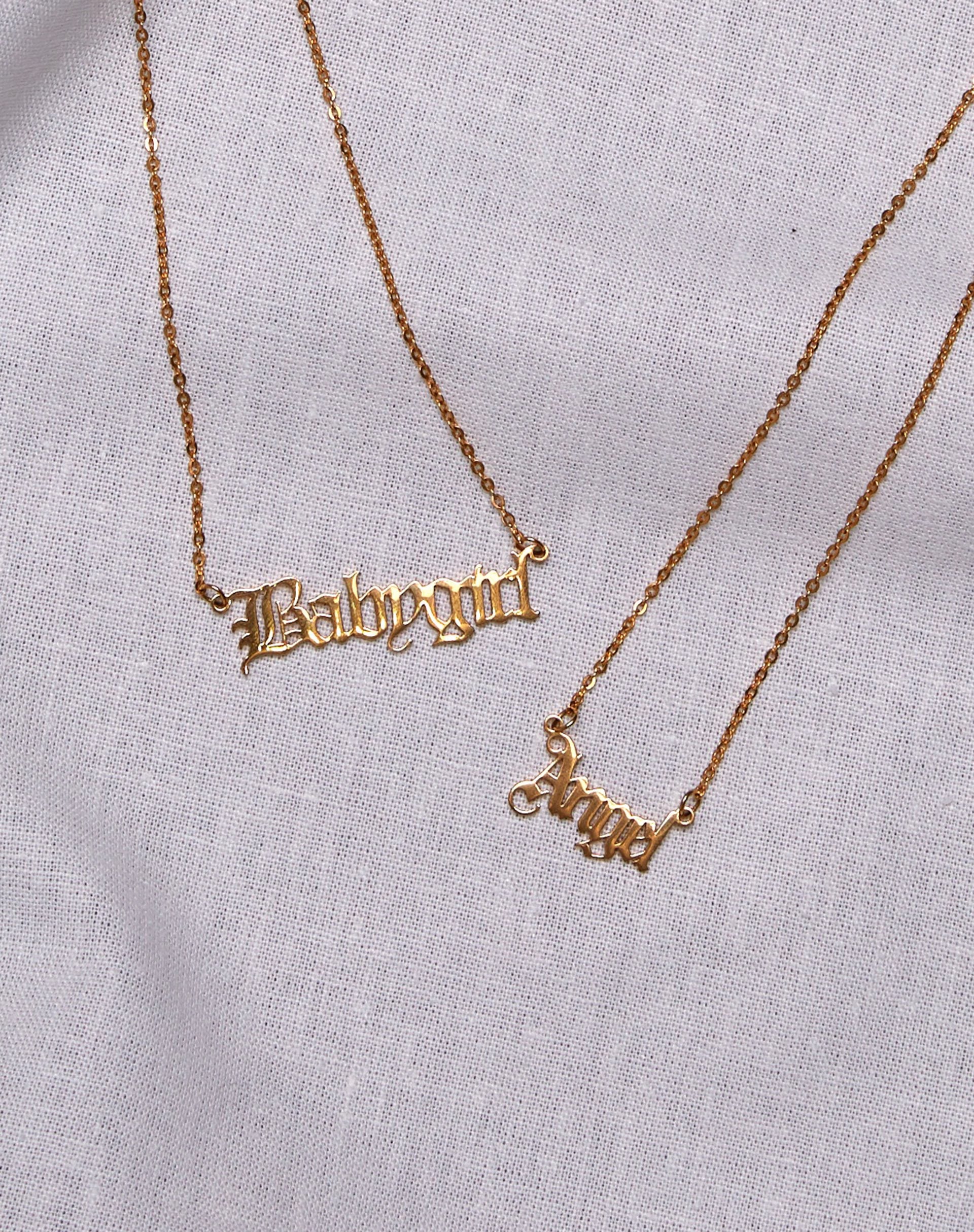 Baby Girl Gold Slogan Pendant | Necklace – motelrocks.com
